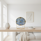 Agate Crystal Turquoise Desktop Clock with Metal Stand