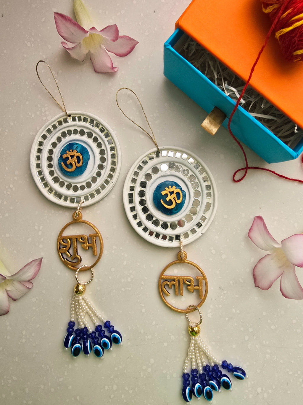 Turquoise Shubh Labh Om Door Hangings