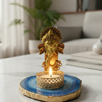 Agate Metal Ganesha Tealight