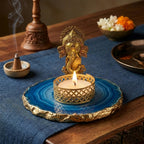 Agate Metal Ganesha Tealight