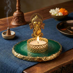 Agate Metal Ganesha Tealight