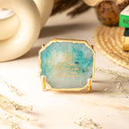 Guru Ji Mantra Green Agate Metal Showpiece