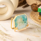 Guru Ji Mantra Green Agate Metal Showpiece