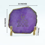 Guru Ji Mantra Pink Agate Metal Showpiece