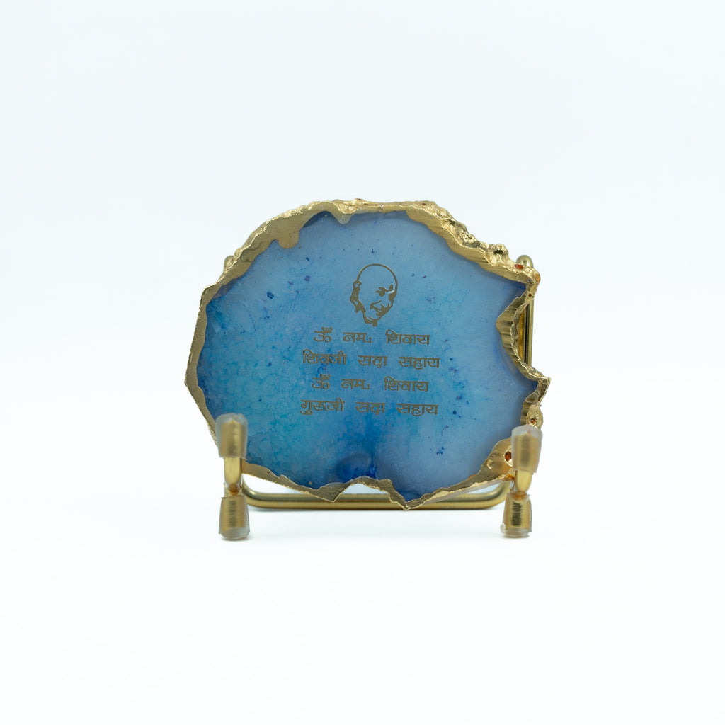 Guru Ji Mantra Turquoise Agate Metal Showpeice