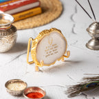 Guru Ji Mantra White Agate Metal Showpeice