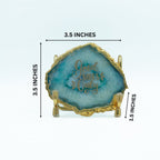 Good Vibes Green Agate Metal Showpeice