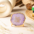 Good Vibes Purple Agate Metal Showpeice