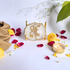 Jai Shree Ram Agate Metal Stand Relegious Showpeice-White