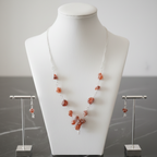 Smoky Quartz Brown Necklace With Earings