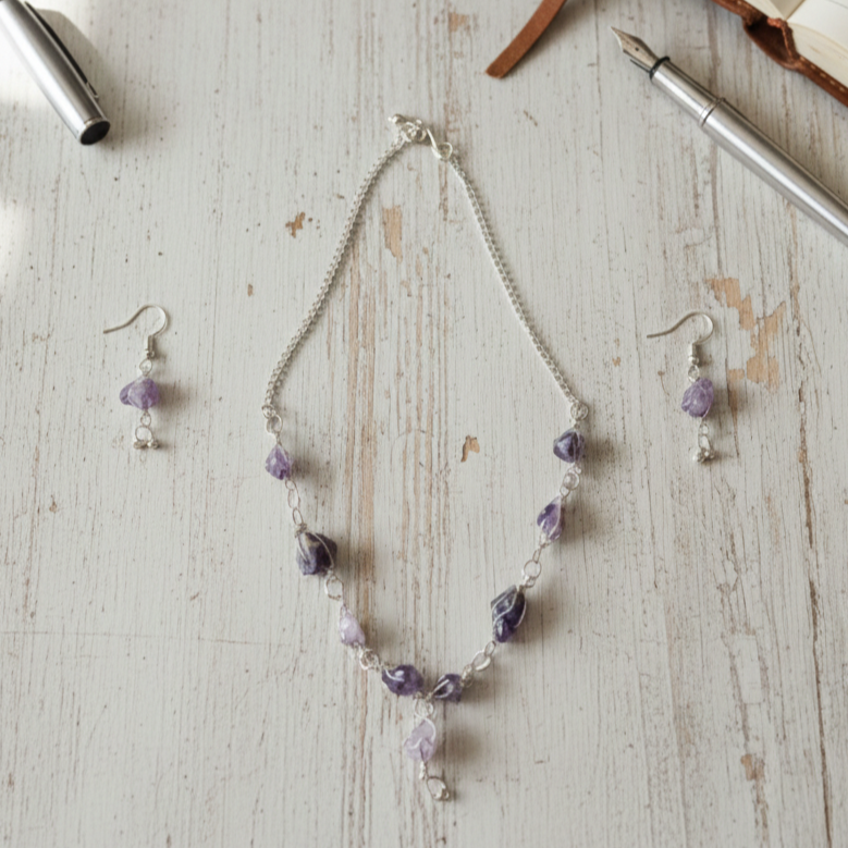 Amethyst Nacklace With Earings