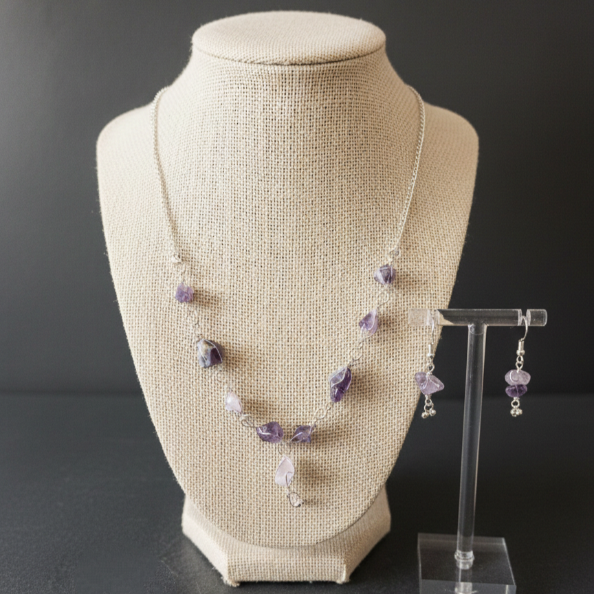 Amethyst Nacklace With Earings