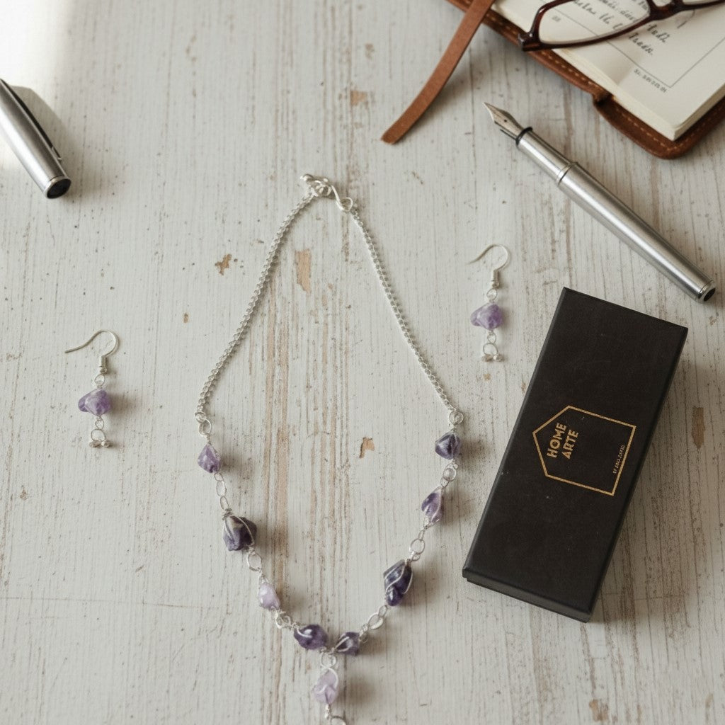 Amethyst Nacklace With Earings