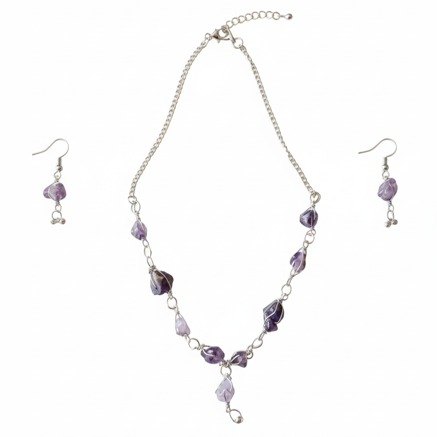 Amethyst Nacklace With Earings