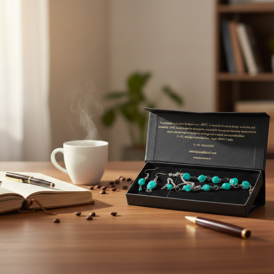 Tuquoise Gemstone Nacklace with Earings