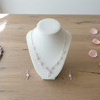 Rose Quartz  Nacklace with Earings