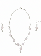 Rose Quartz  Nacklace with Earings
