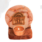 Agate Narayan Wooden Tealight - White