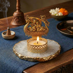 Agate Metal Radha Krishna Tealight