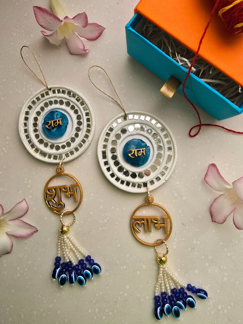 Turquoise Shubh Labh Ram Door Hangings