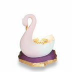 Swan Shaped Tealight Candle Holder Agate Base Pink