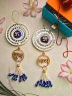 Blue Shubh Labh swastika Door Hangings