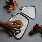 Turquoise Agate Metal Serving Tray
