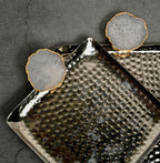 Square Aluminum Tray with Purple Agate