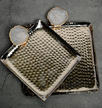Square Aluminum Tray with Purple Agate