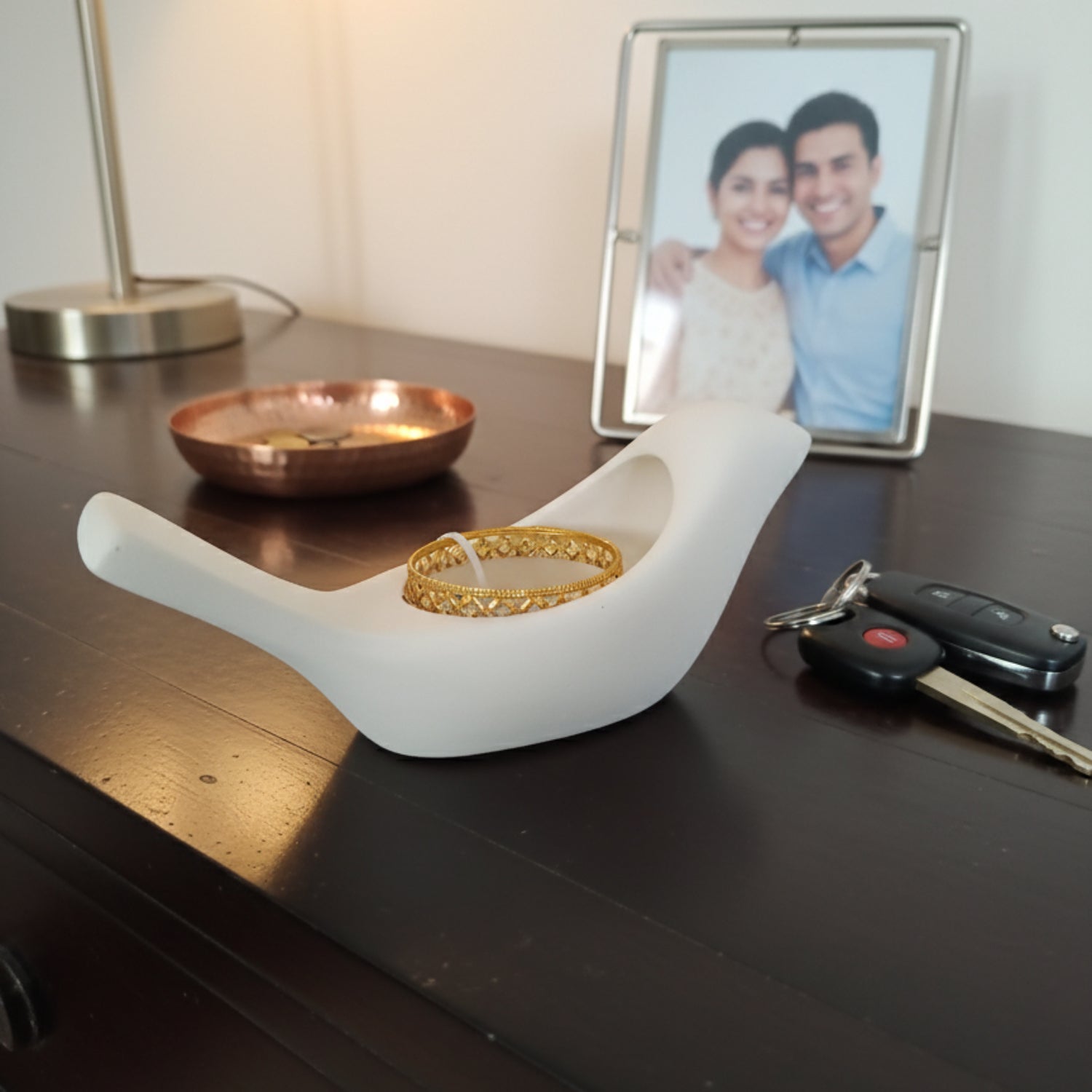 Minimalist White Bird Tealight Candle Holder