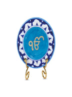 Ik onkar Handcrafted Blue Pottery Showpiece