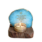 Ik Onkar Mantra Blue Agate Tealight Wooden