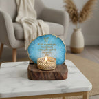 Ik Onkar Mantra Blue Agate Tealight Wooden