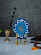 Jai Shree Ram Handcrafted Blue Pottery Showpiece