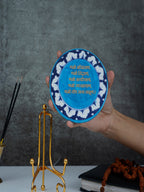 Namokar Mantra Handcrafted Blue Pottery Showpiece
