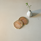 Green  Crystal Agate Coaster With Gold Plating