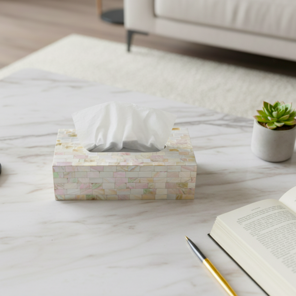 Mother Of Pearl Tissue Box Holder