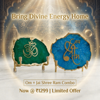 Combo – Om Green Agate Holder + Jai Shree Ram Blue Agate Stand