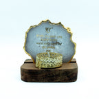 Ik Onkar Mantra White Agate Tealight Wooden