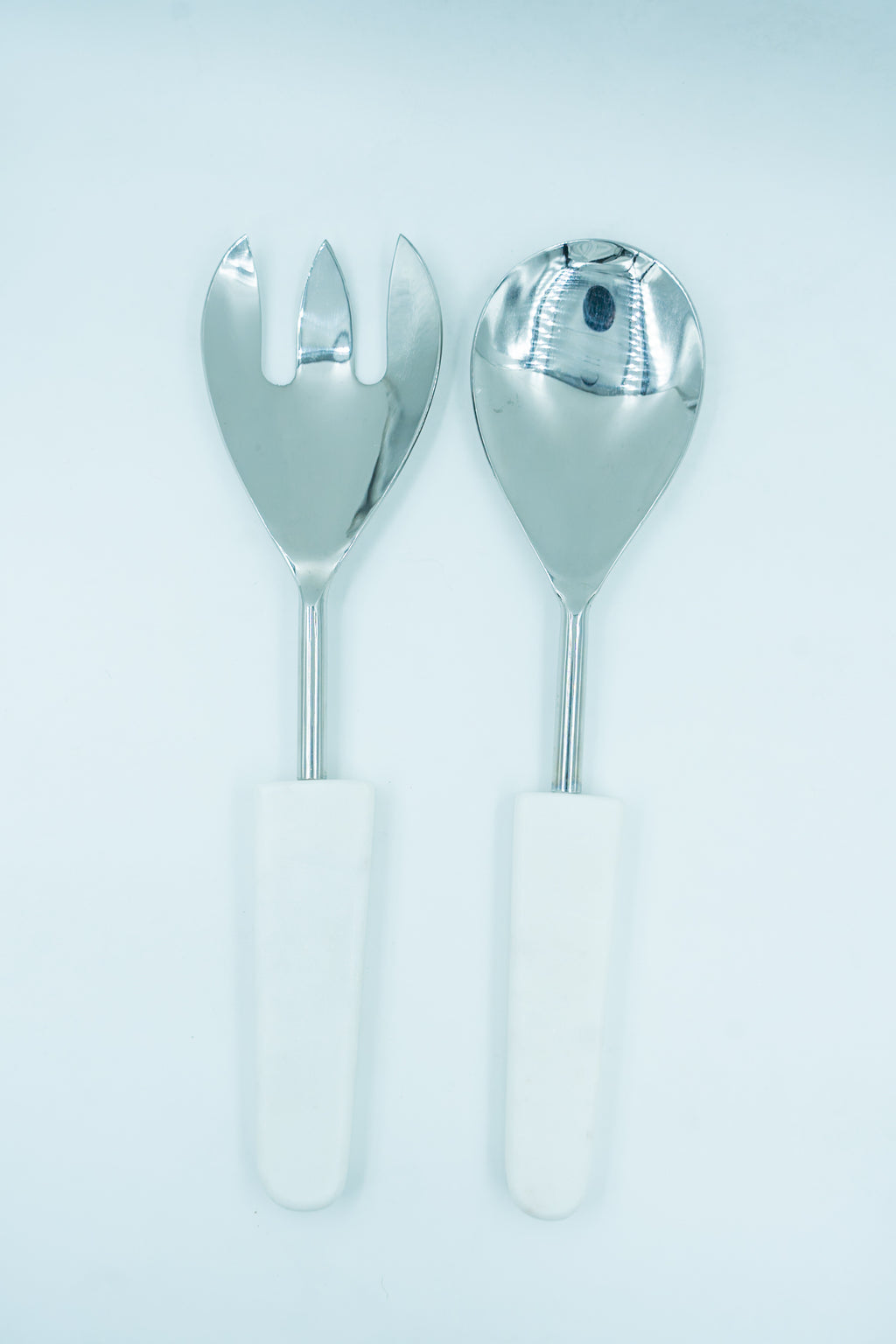 Marble salad server silver