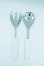 Marble salad server silver