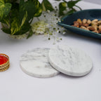 White Marble Plain Coaster for Tea Coffee