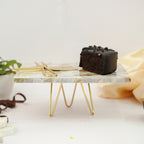 Mother of Pearl Rectanguler Cake Stand with Metal Base 10 x 8-Inch