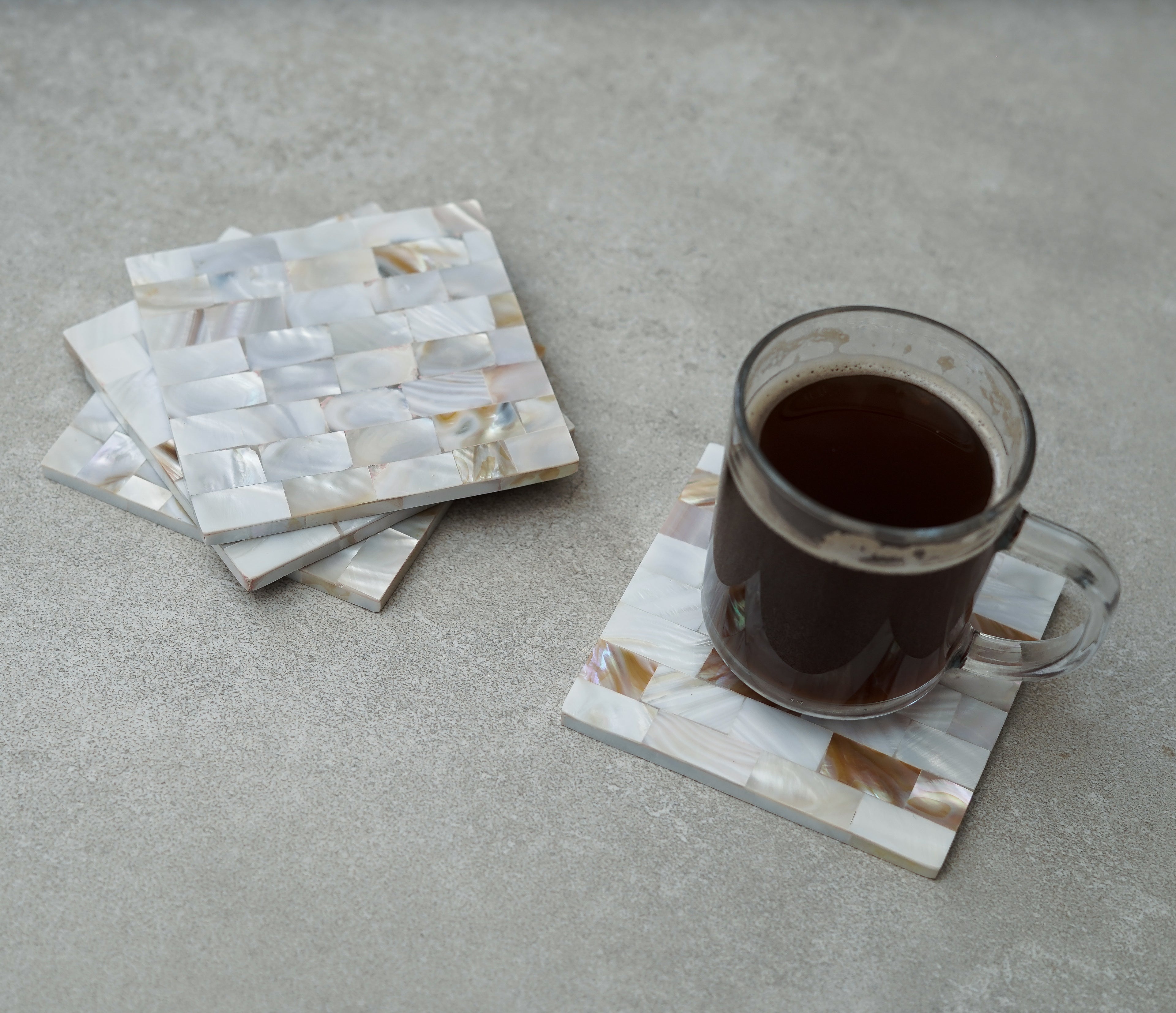 Mother of Pearl Round Coaster