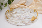 Mother of Pearl Serving Tray with Handles