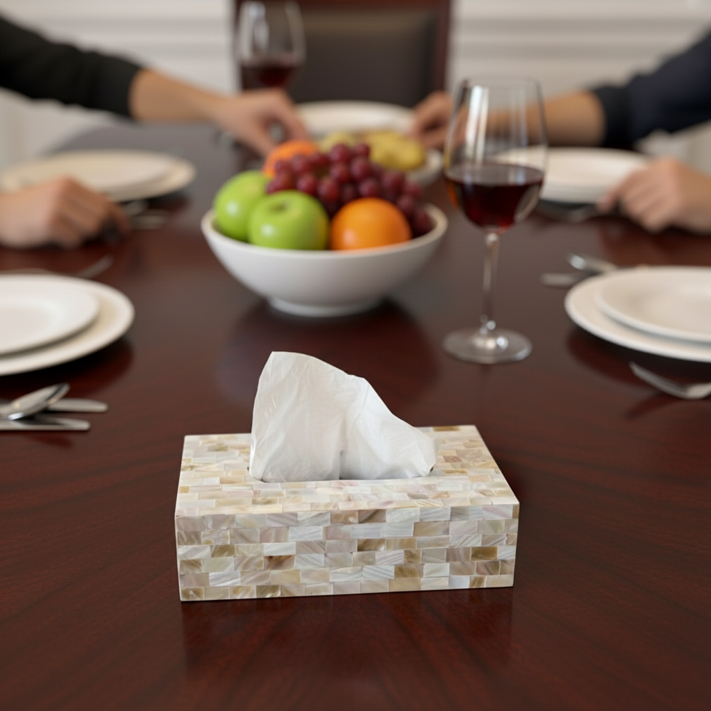 Mother Of Pearl Tissue Box Holder