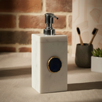 White Marble with Blue Agate Soap Dispenser