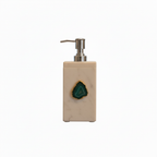 White Marble with Agate Soap Dispenser-Turquoise