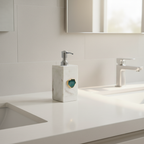 White Marble with Agate Soap Dispenser-Turquoise