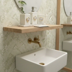 White Marble with White Agate Bathroom Set, Set of 5